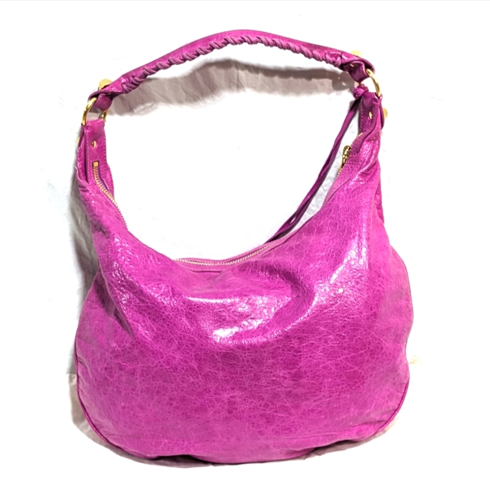 Balenciaga Hot Pink Leather Hobo Bag with Gold Hardware - Picture 5 of 16